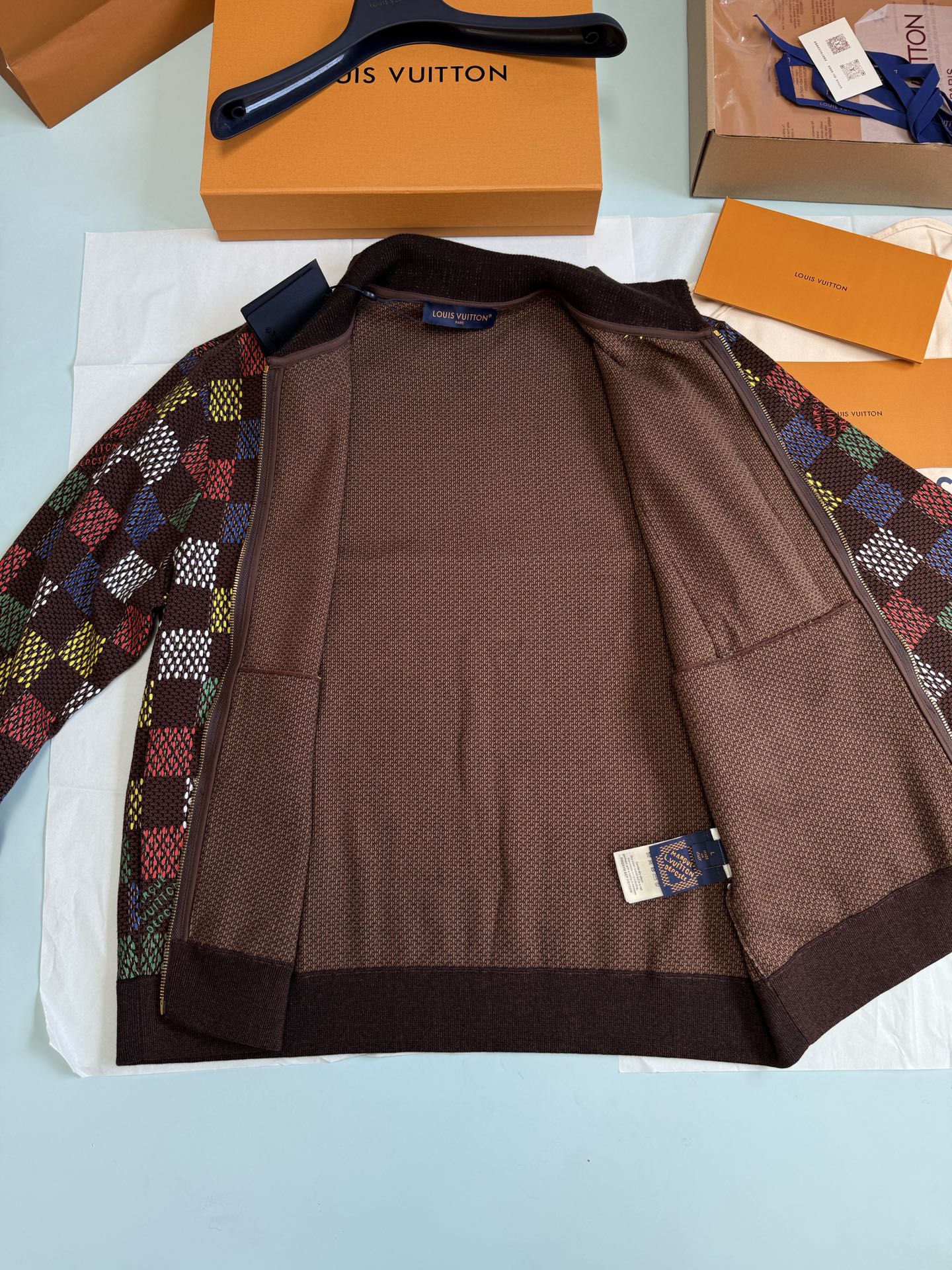 Jacquard Damier Cotton Jersey Blouson - Image 9