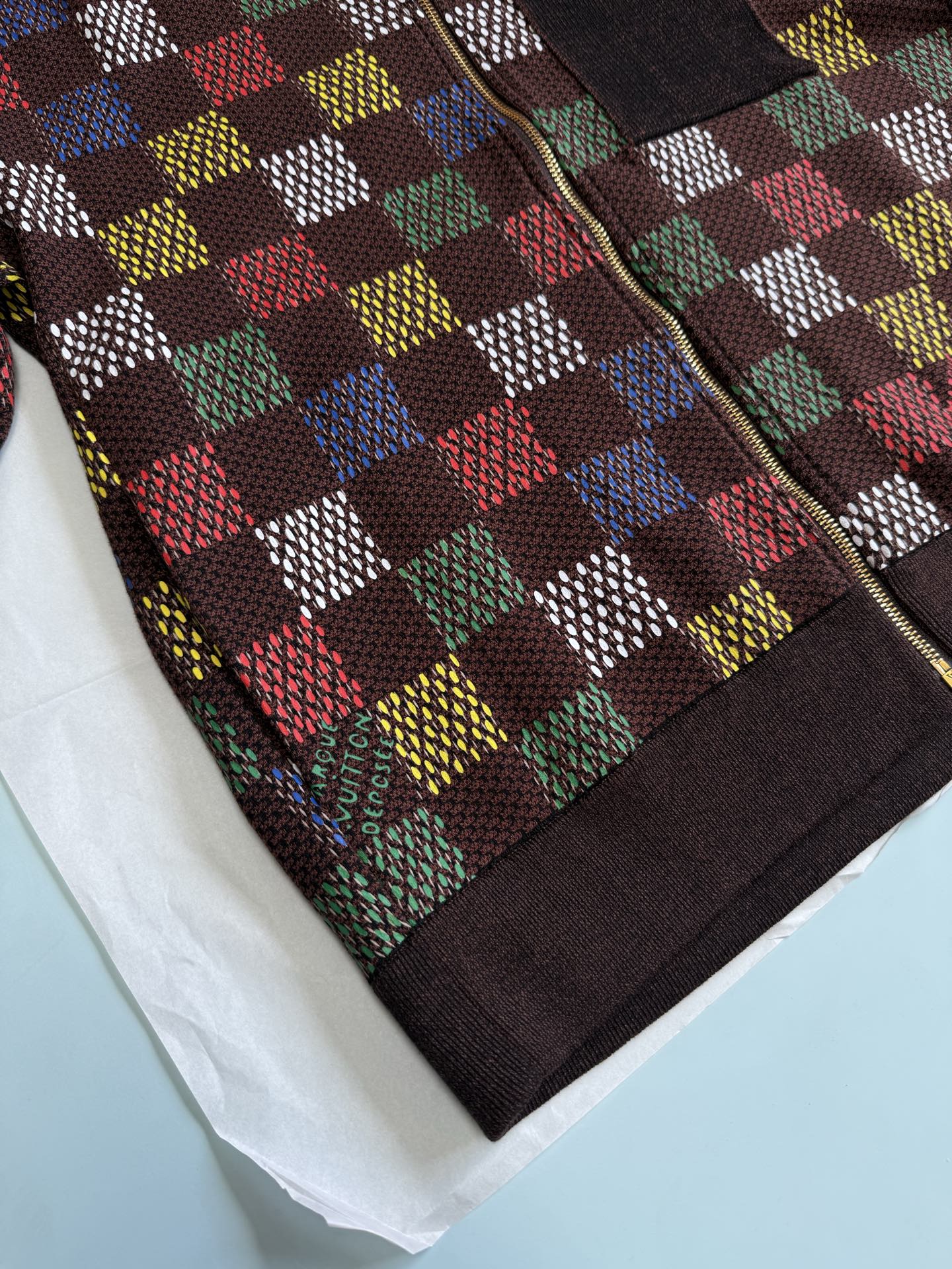 Jacquard Damier Cotton Jersey Blouson - Image 7