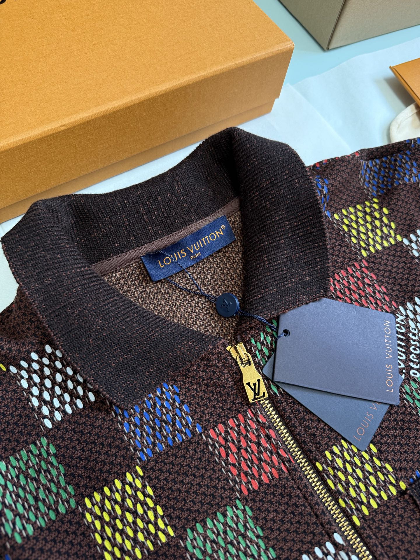 Jacquard Damier Cotton Jersey Blouson - Image 3
