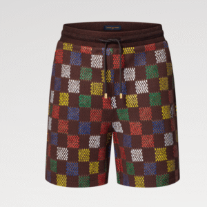 Jacquard Damier Cotton Jersey Shorts