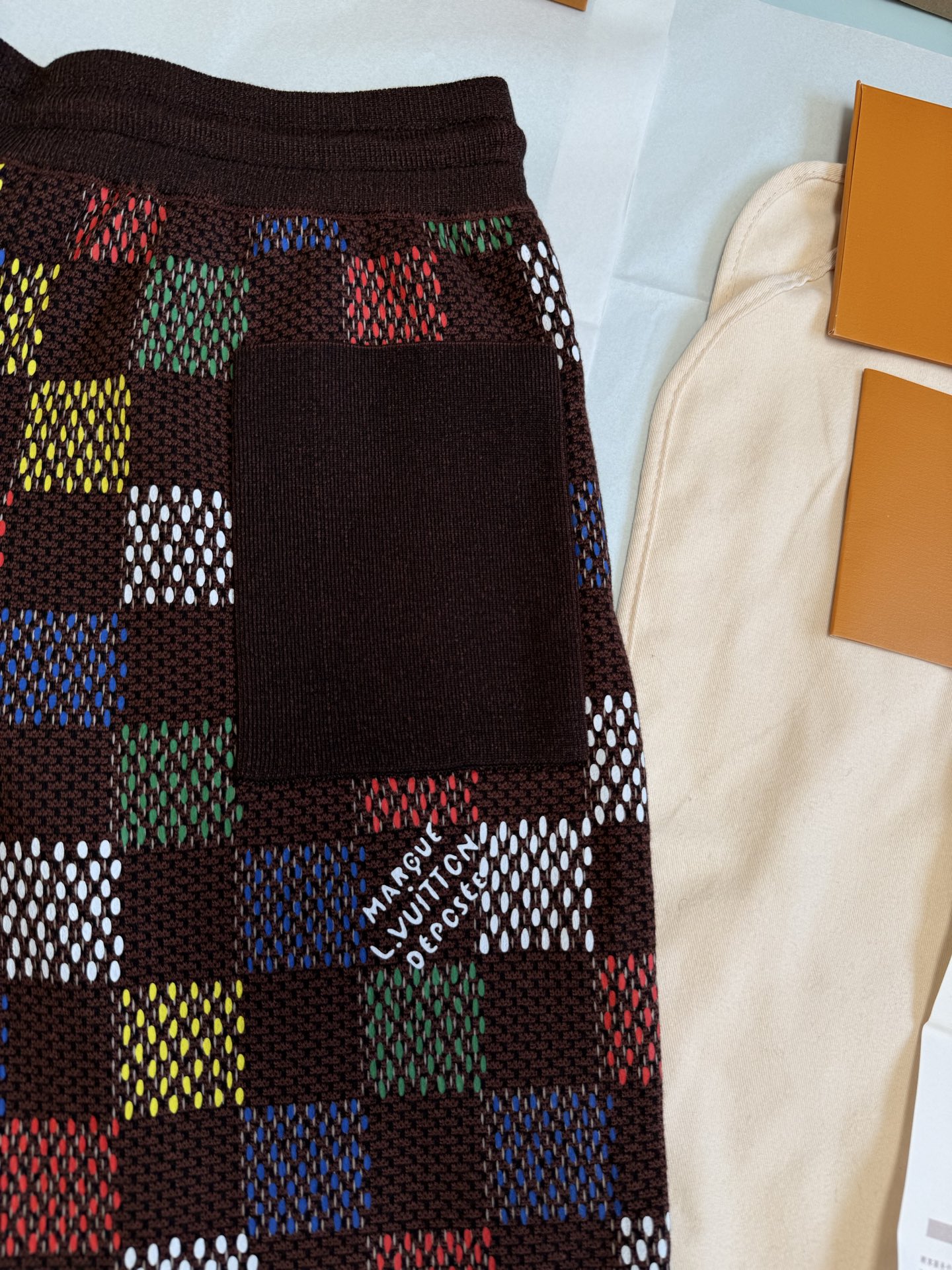 Jacquard Damier Cotton Jersey Shorts - Image 9