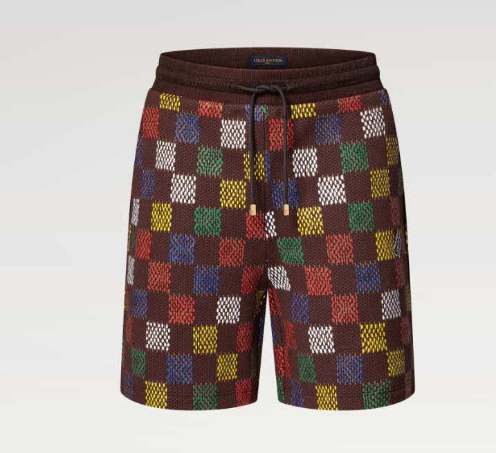 Jacquard Damier Cotton Jersey Shorts