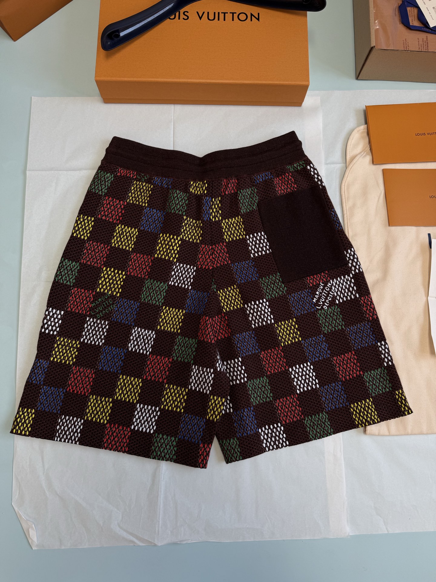 Jacquard Damier Cotton Jersey Shorts - Image 10