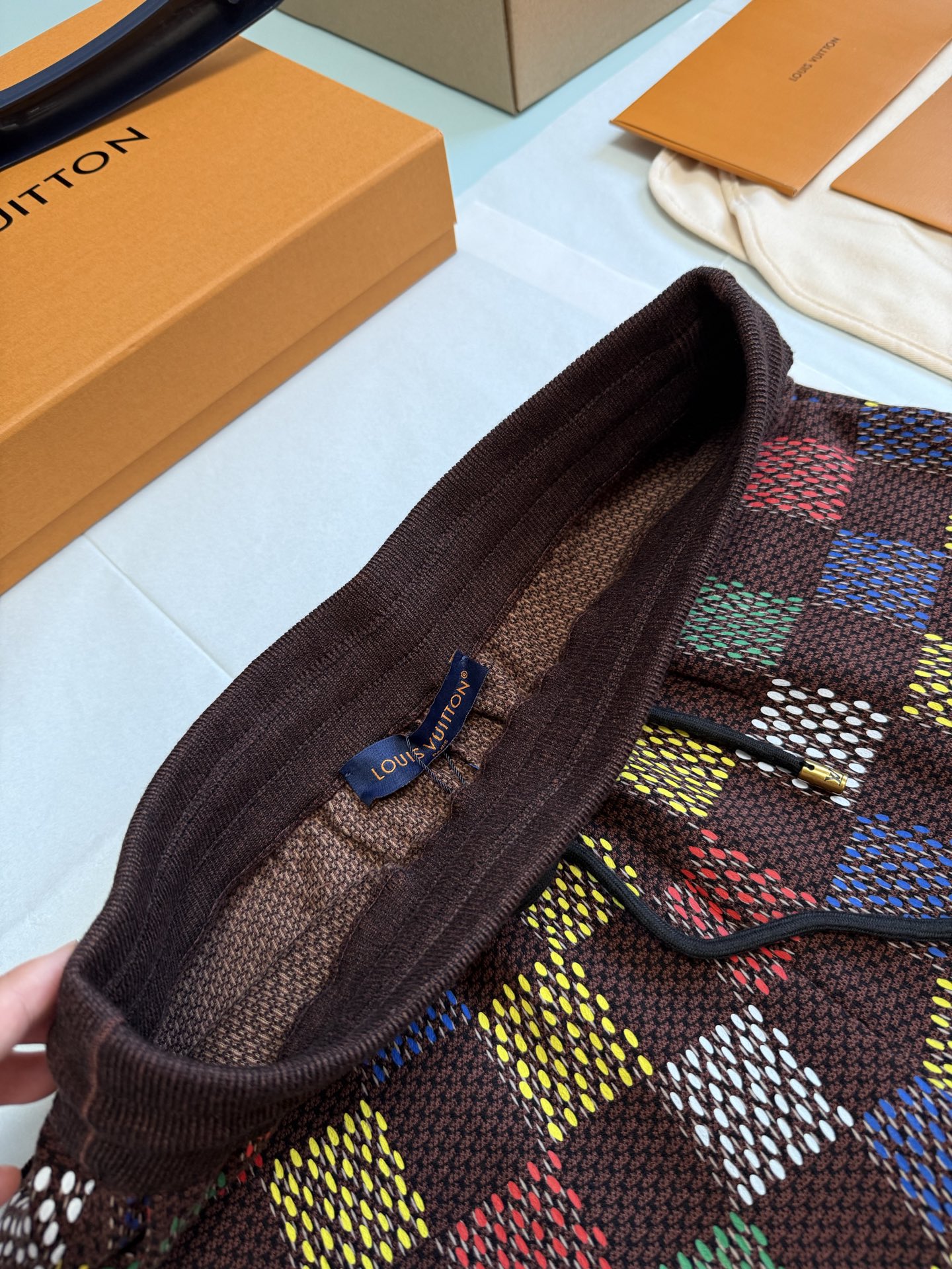 Jacquard Damier Cotton Jersey Shorts - Image 6