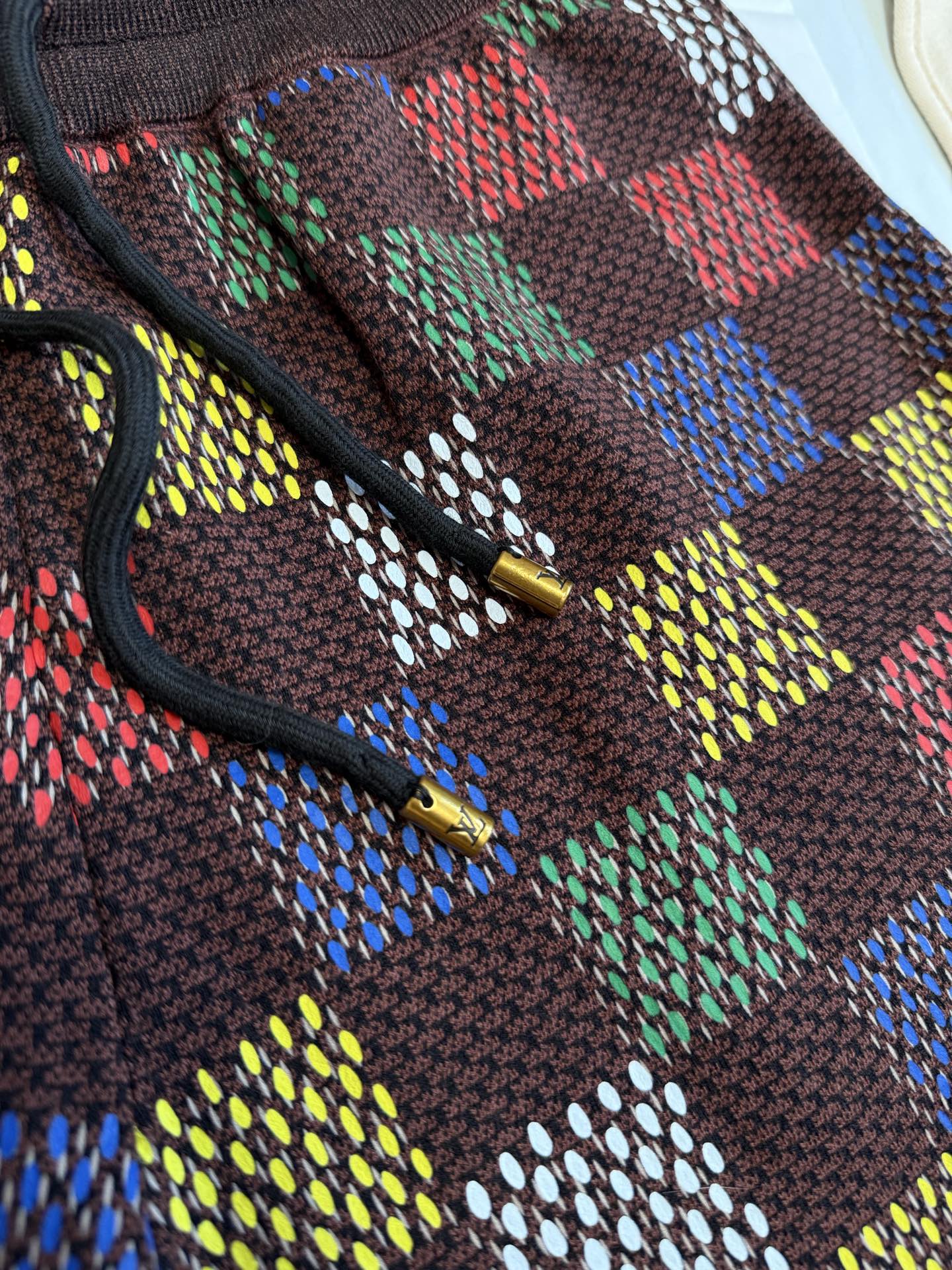 Jacquard Damier Cotton Jersey Shorts - Image 4