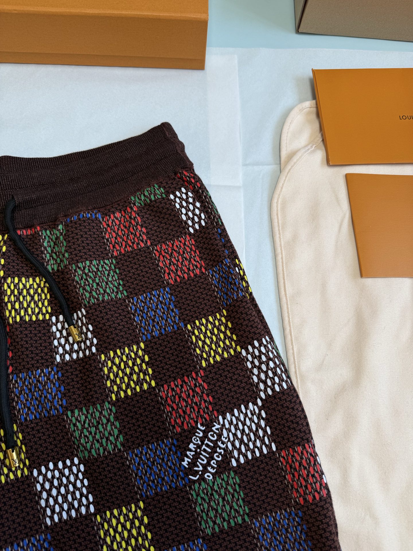 Jacquard Damier Cotton Jersey Shorts - Image 3