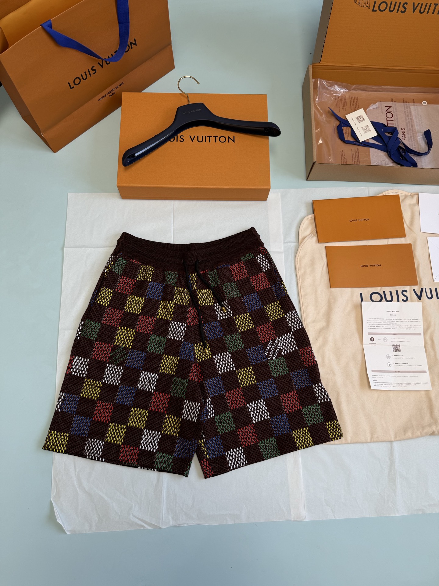 Jacquard Damier Cotton Jersey Shorts - Image 2