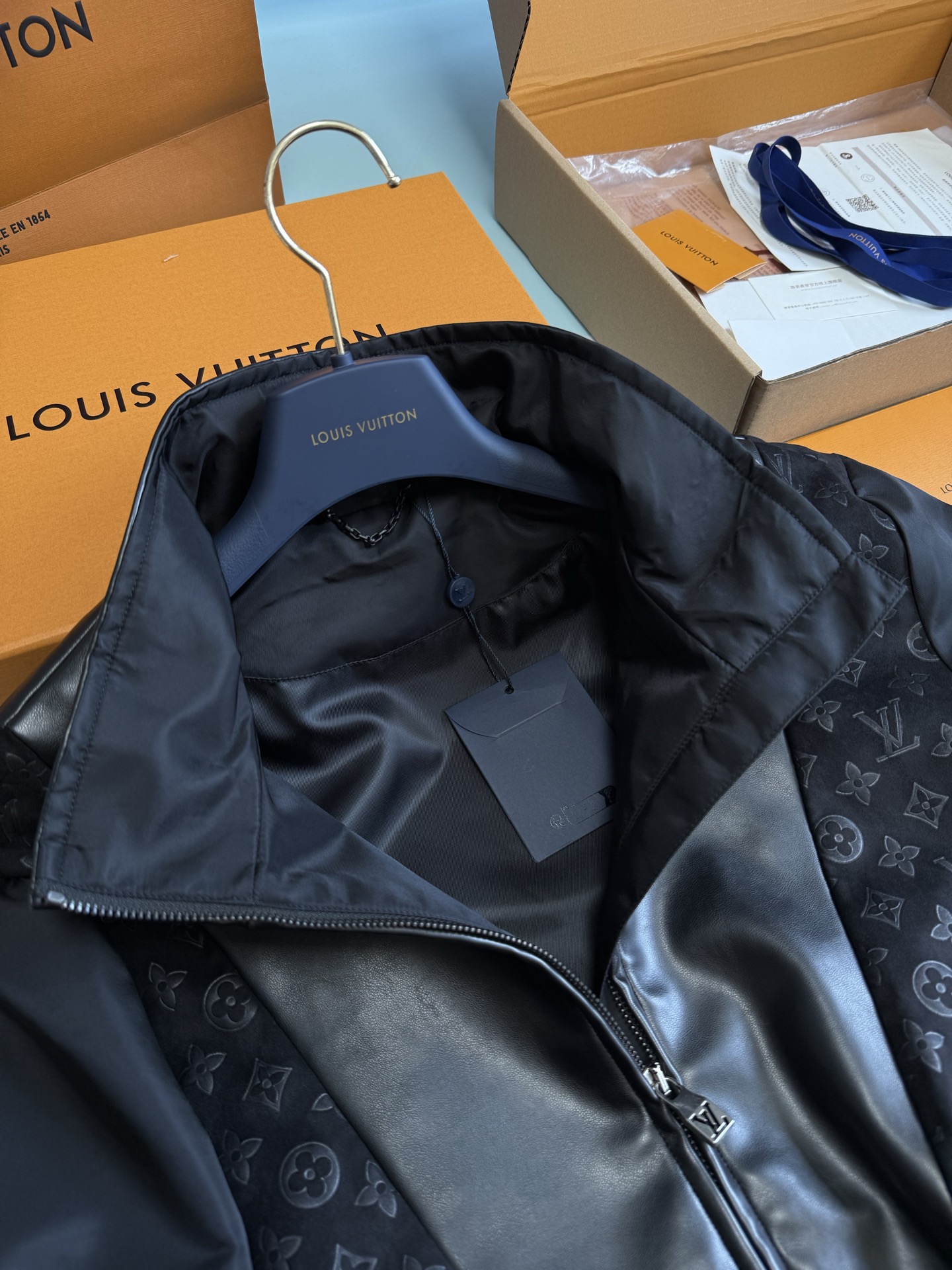 Leather Mix Track Top - Image 6