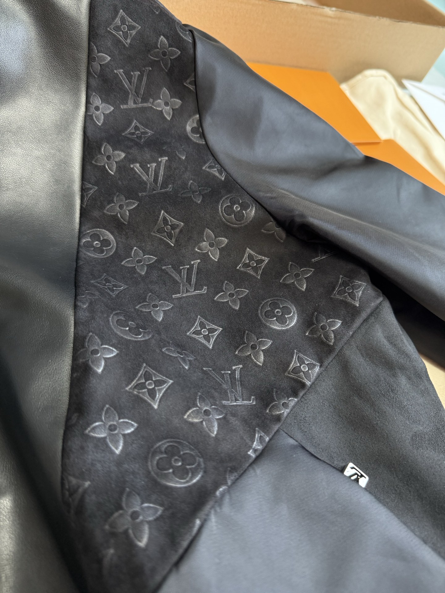 Leather Mix Track Top - Image 4