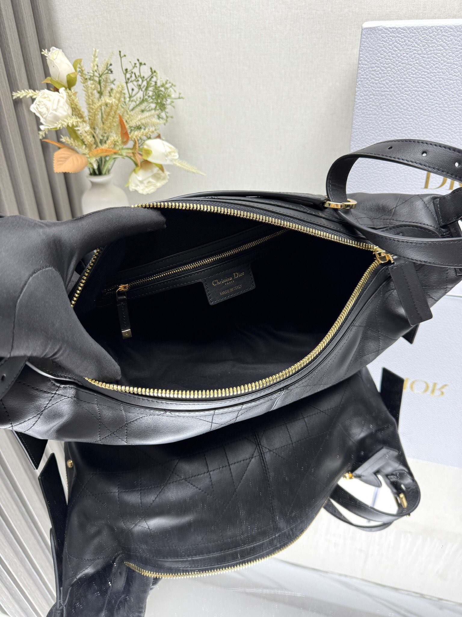 Medium D-Journey Bag in Shiny Goatskin - Image 8