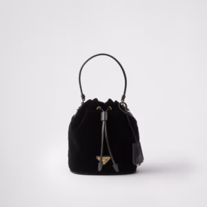 Mini velvet bag with nappa leather details